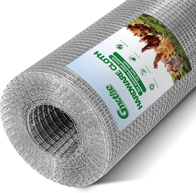 Malla acero inox 304 1/2" 48"×48ft rollo jardín