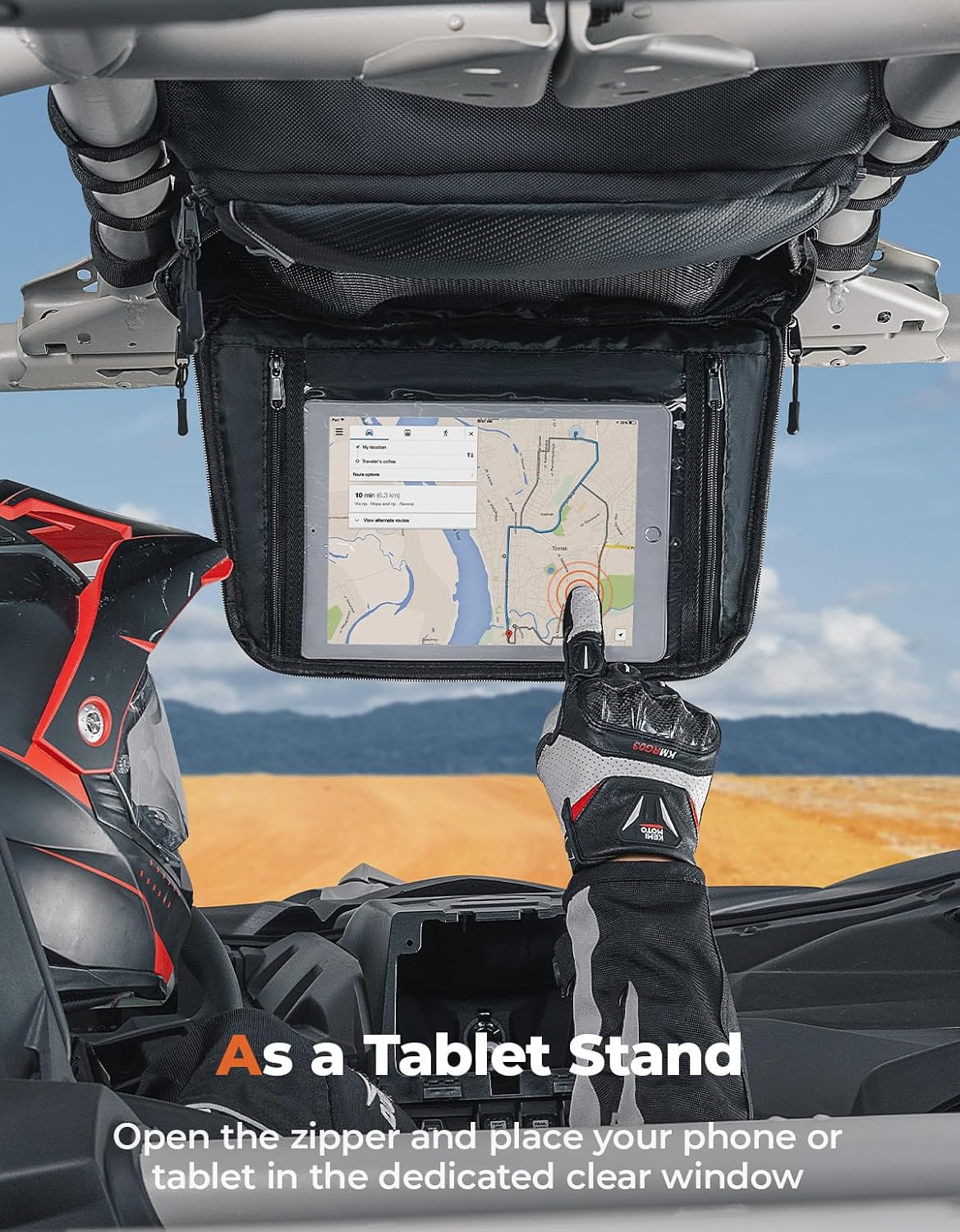 Bolsa techo soporte tableta Can-Am X3 2017-25 negro