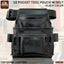 Bolsa cuero negro 10 bolsillos herramientas con cinturón