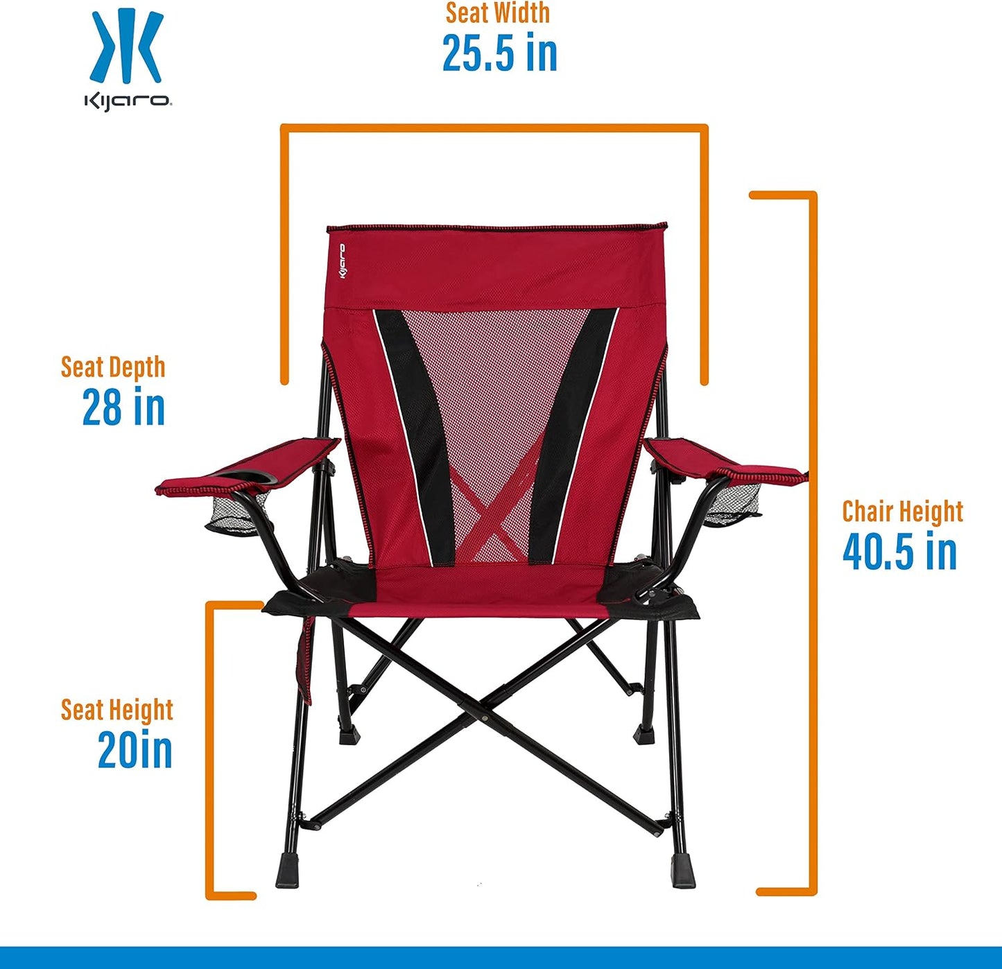 Silla camping portátil XXL dual lock soporta 400lb