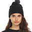 Gorro punto lana merina pompón invierno