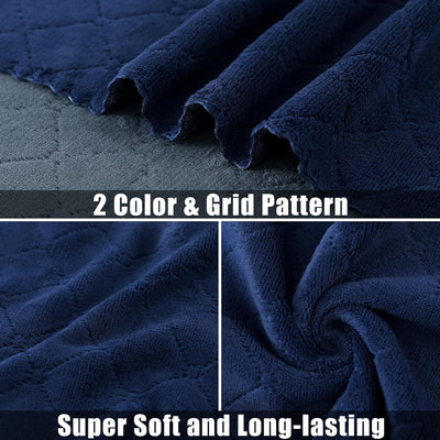 12 Pzas Paños Microfibra Platos 10x10pulg Gris Oscuro y Azul