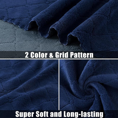 12 Pzas Paños Microfibra Platos 10x10pulg Gris Oscuro y Azul