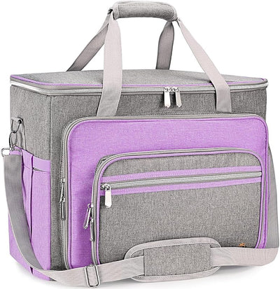 Estuche máquina coser con correa hombro almohadilla acolchada morado