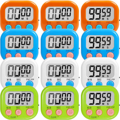 Pack 12 temporizadores digitales LCD magnéticos aula gimnasio