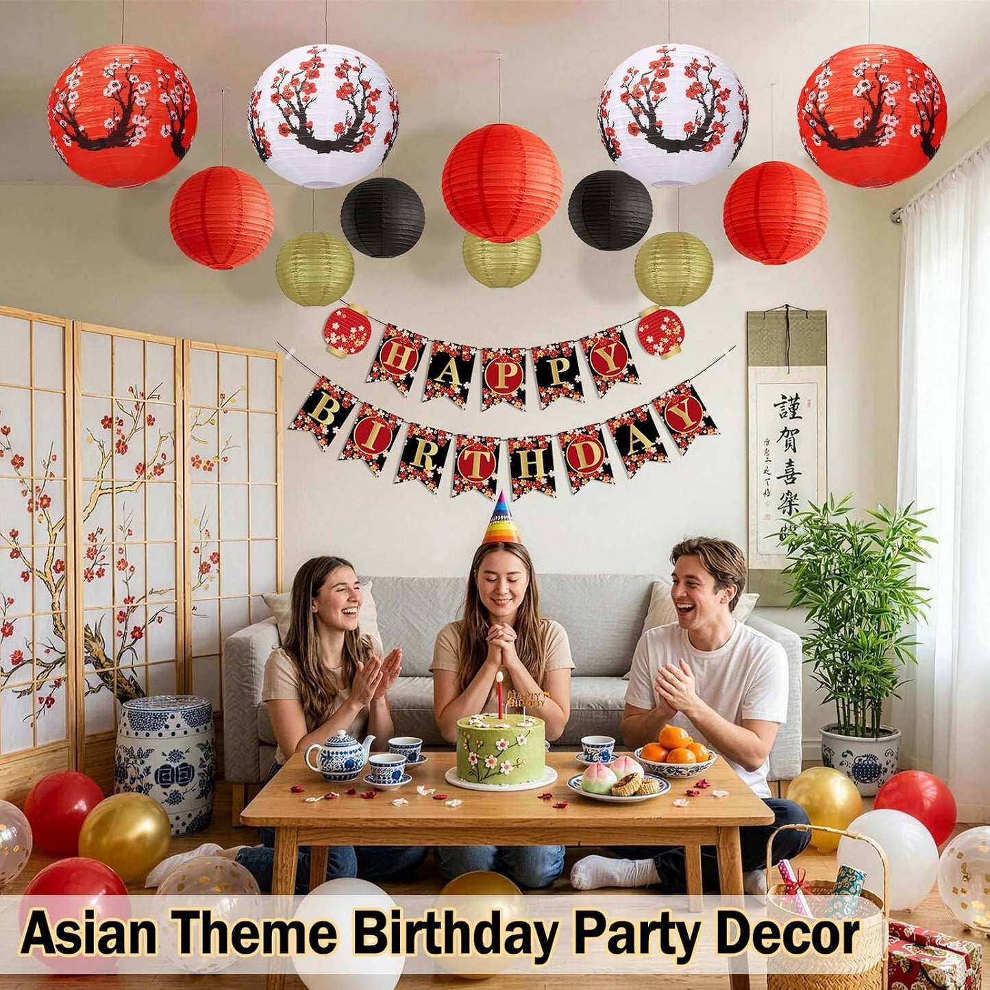 14 Pzas Decoración Fiesta Japonesa Chino Sushi 8-12pulg