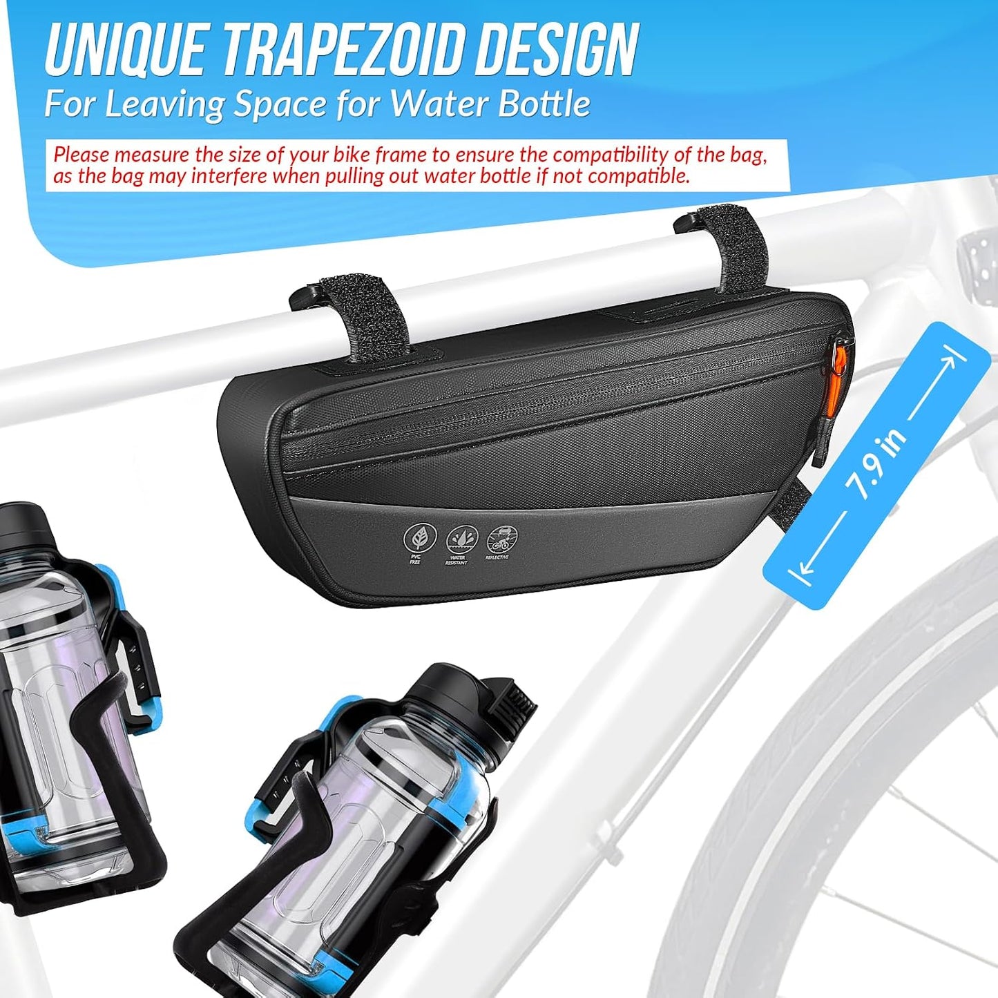 Bolsa triangular impermeable para bicicleta 1.8L