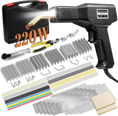 Soldador plástico 220W kit 2en1 1000 grapas 92 varillas