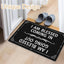 Tapete puerta humorístico con texto inglés 17x30