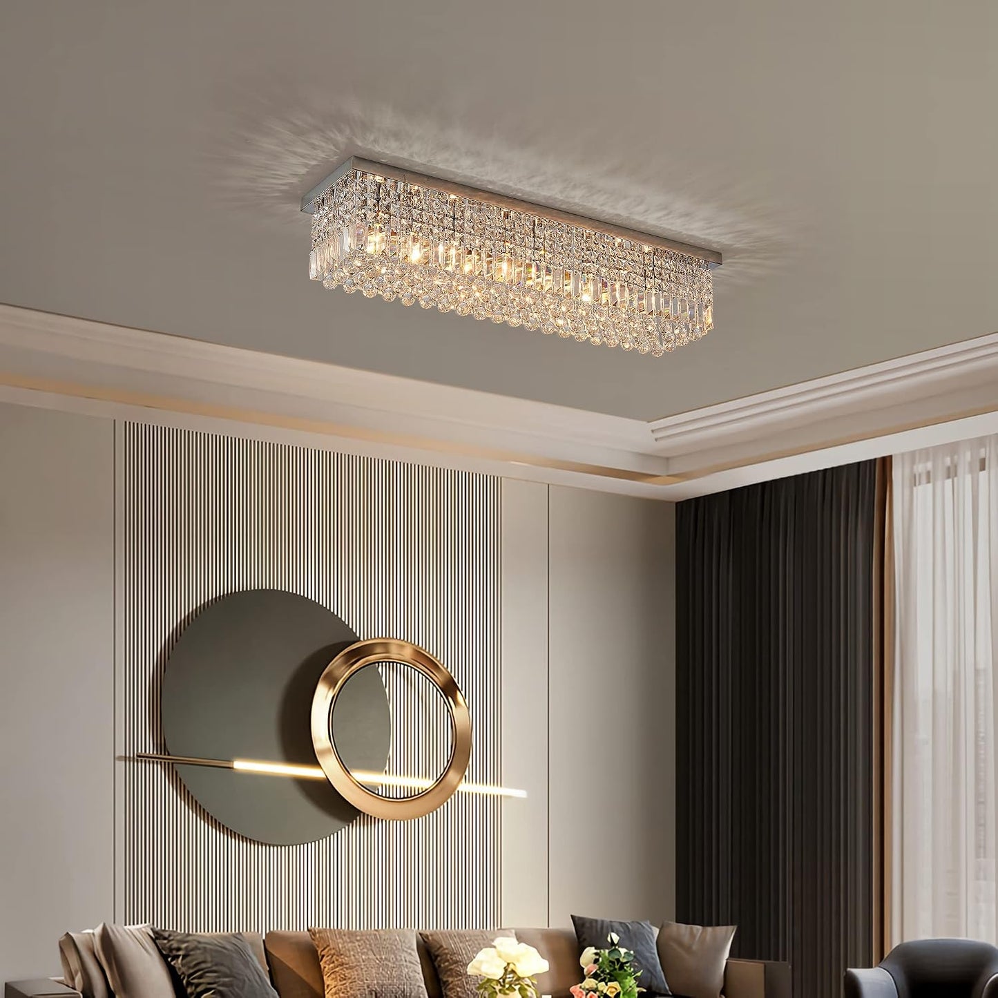 Lámpara comedor candelabro moderno cristal 47.2pulg