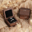 Caja madera soporte anillos compromiso 2 ranuras negro