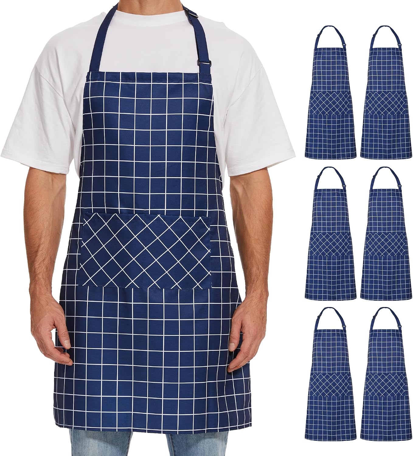 Delantal cocina ajustable 33x27pulg resistente agua y aceite