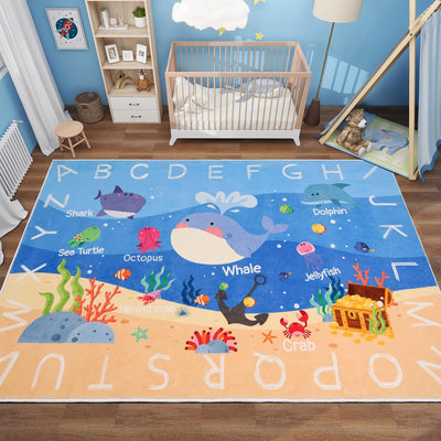 Alfombra educativa antiderrap para niños 3x4ft sala set