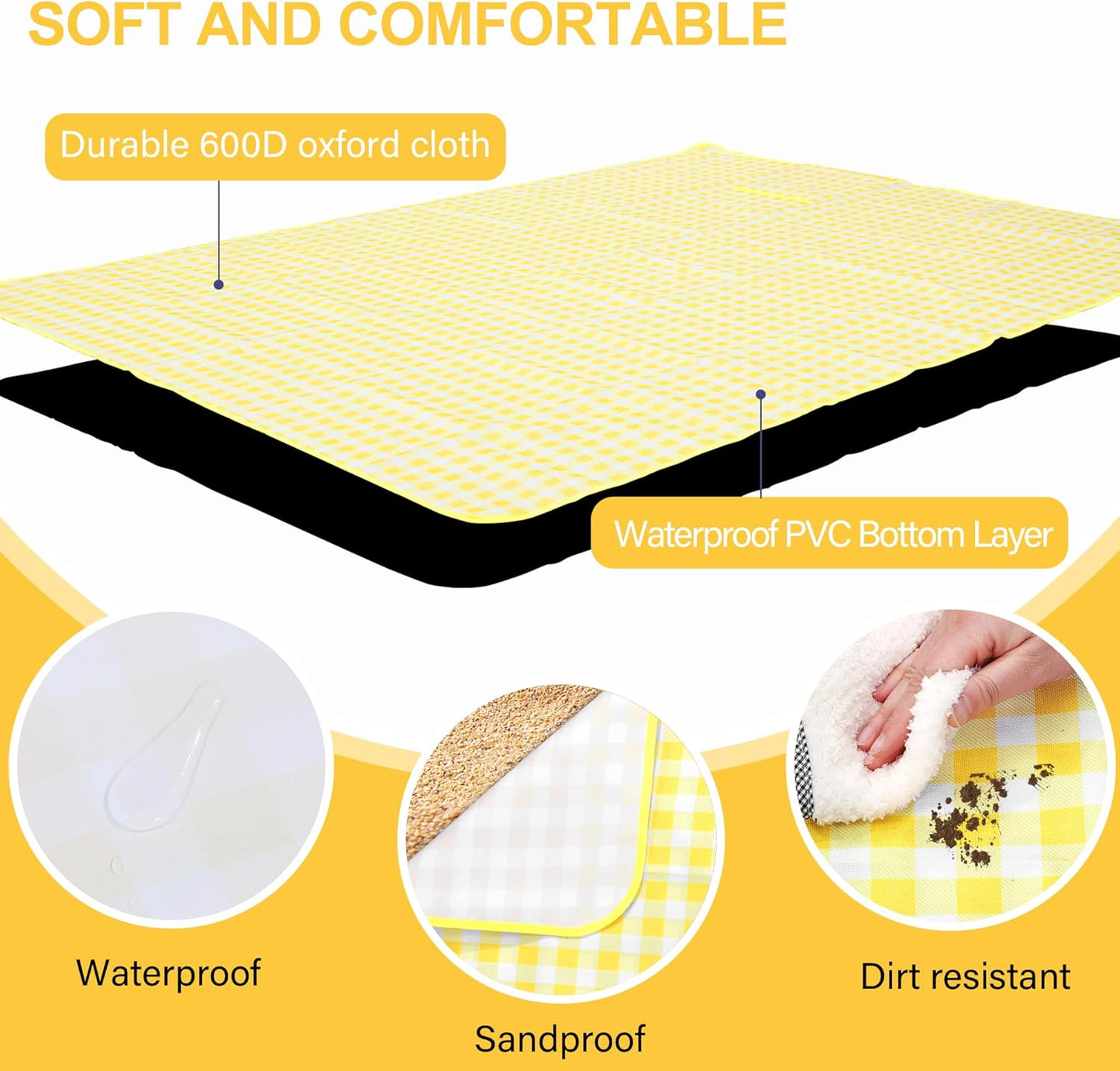 Manta picnic al aire libre 80x60" impermeable plegable