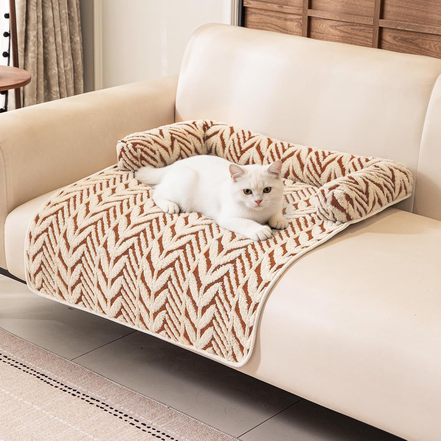 Alfombrilla para perros con soporte cuello y cabeza suave para sofá