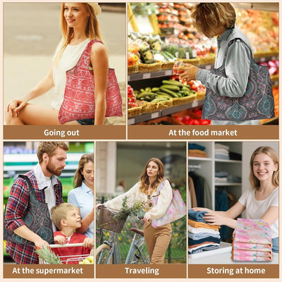 Juego de 3 bolsas plegables extra grandes de 22 x 15 pulgadas con capacidad para 44 libras