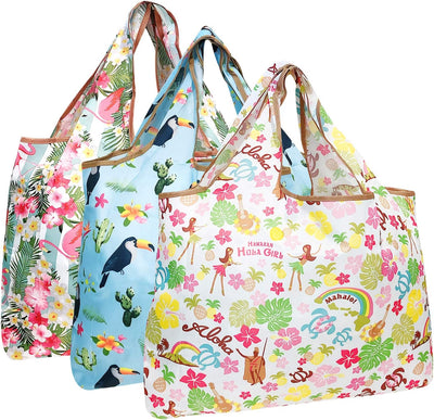 Bolsas plegables nailon reutilizables para comestibles 3 pzas