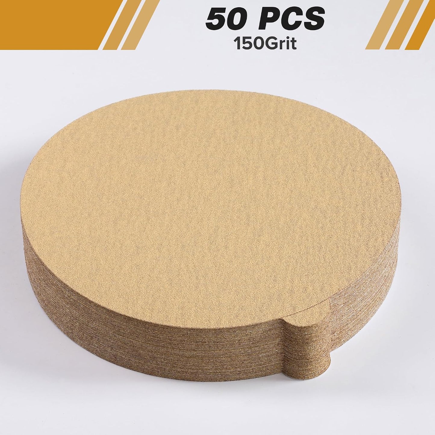 Discos lija PSA dorados 6pulg grano 150 caja 50
