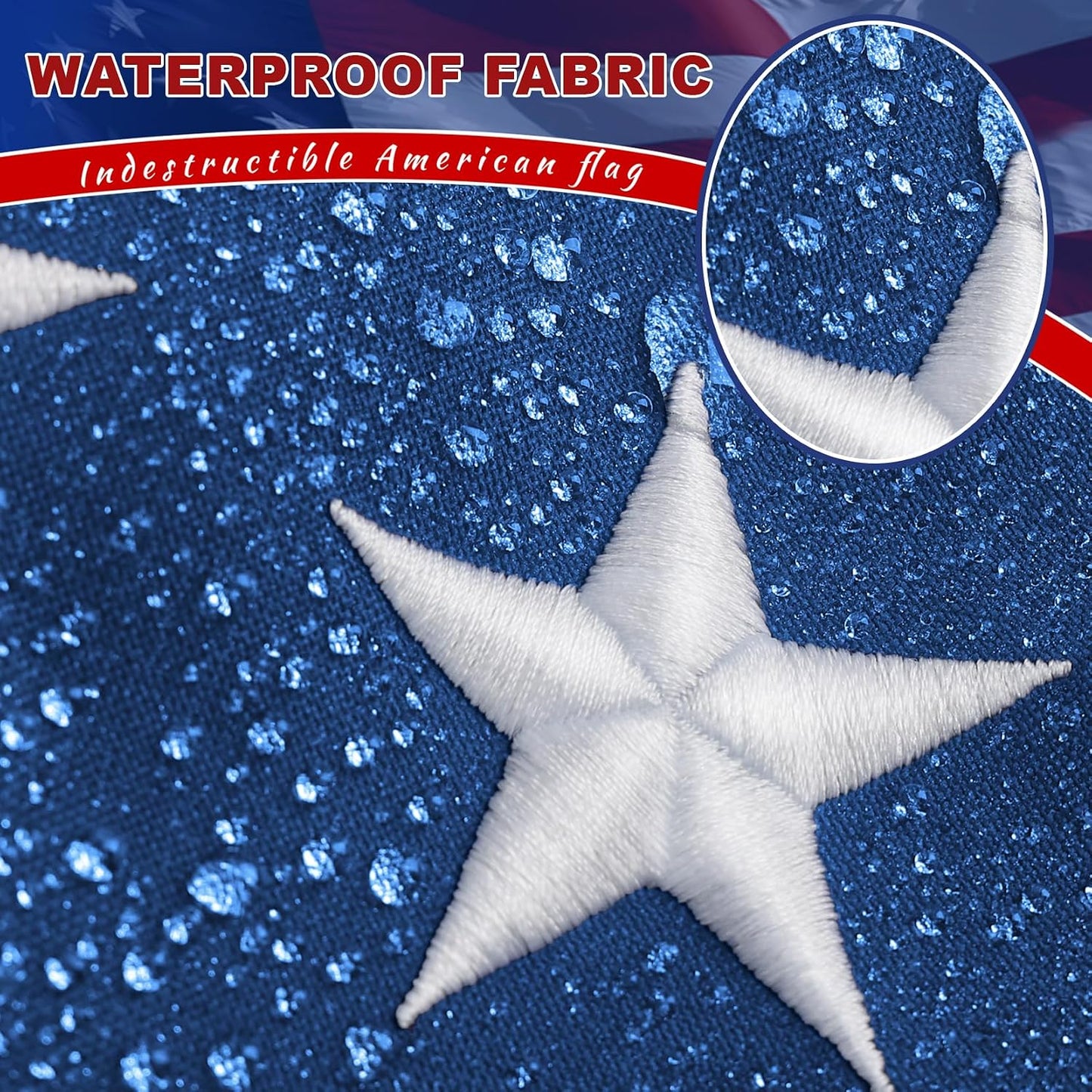 Bandera EE.UU. 3x5 resistente estrellas bordadas ojales latón