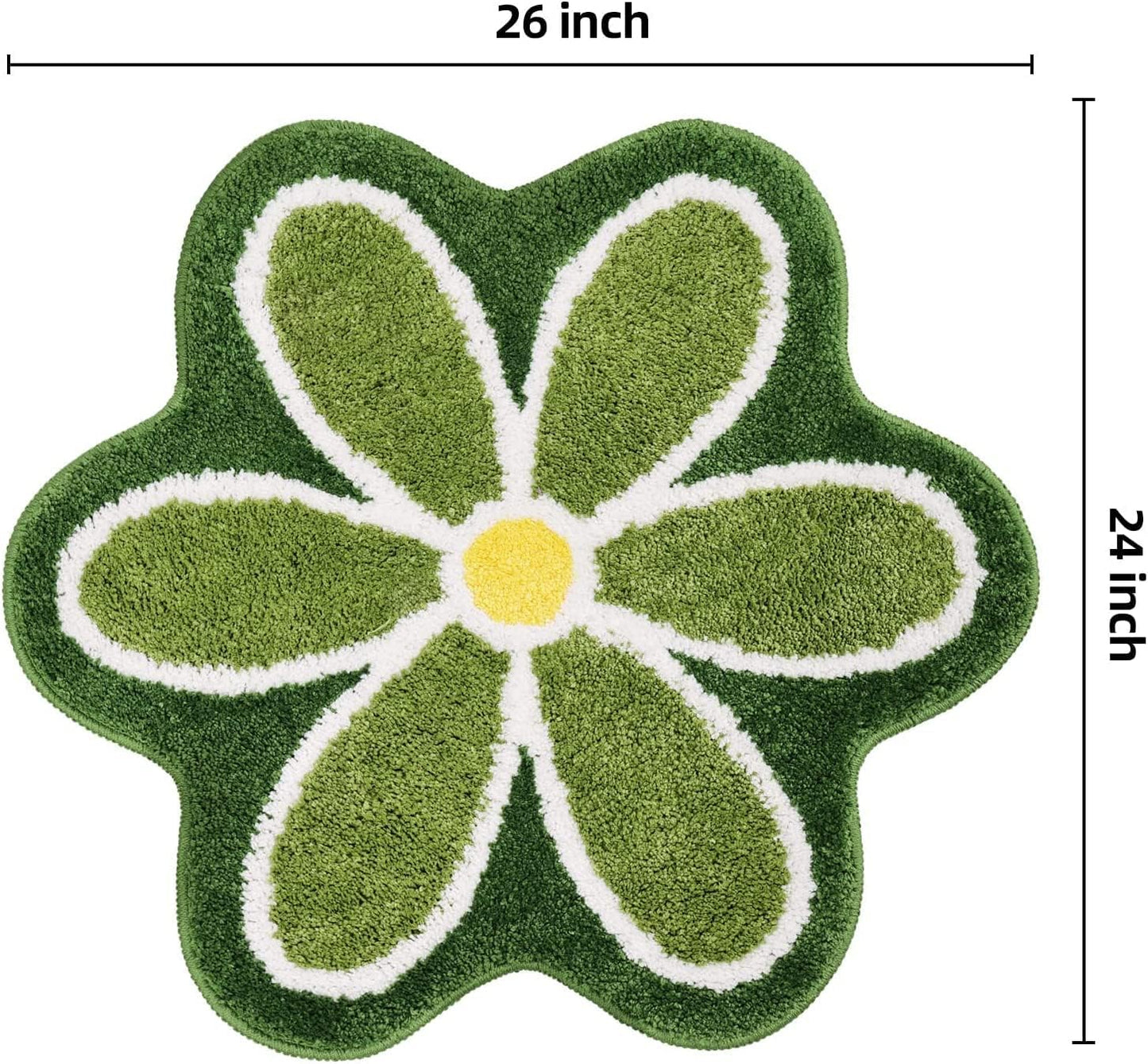 Alfombra baño flores verdes antiderrap absorbente suave