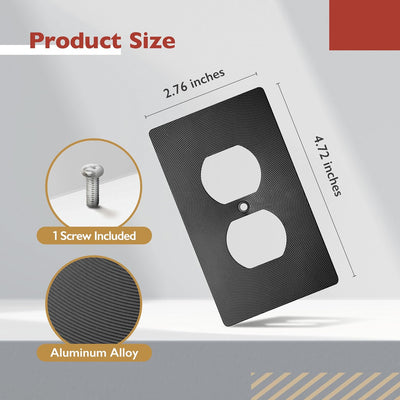 Placa pared aluminio cepillado estilo espiral negro 5.59x3.21pulg