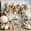Guirnalda globos color verde polvoriento doble relleno arco