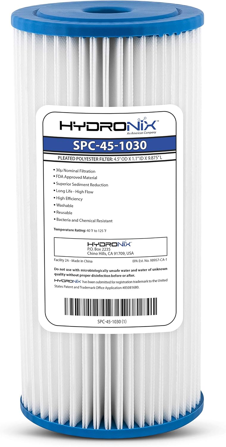 Filtro agua plisado 4.5x10-30micrones lavable