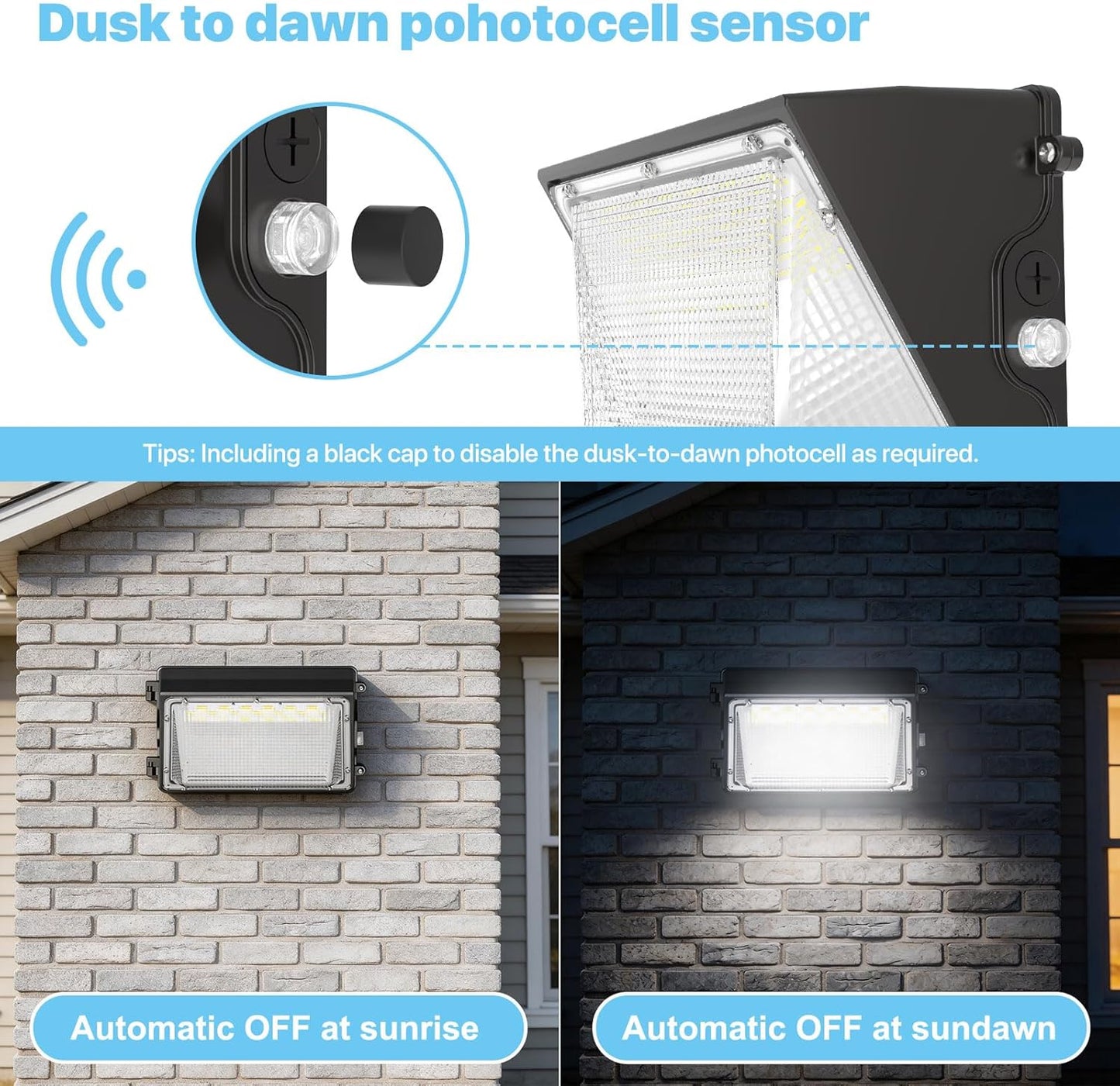 Luces led pared exterior 70w 10500lm 2 pack cert ul