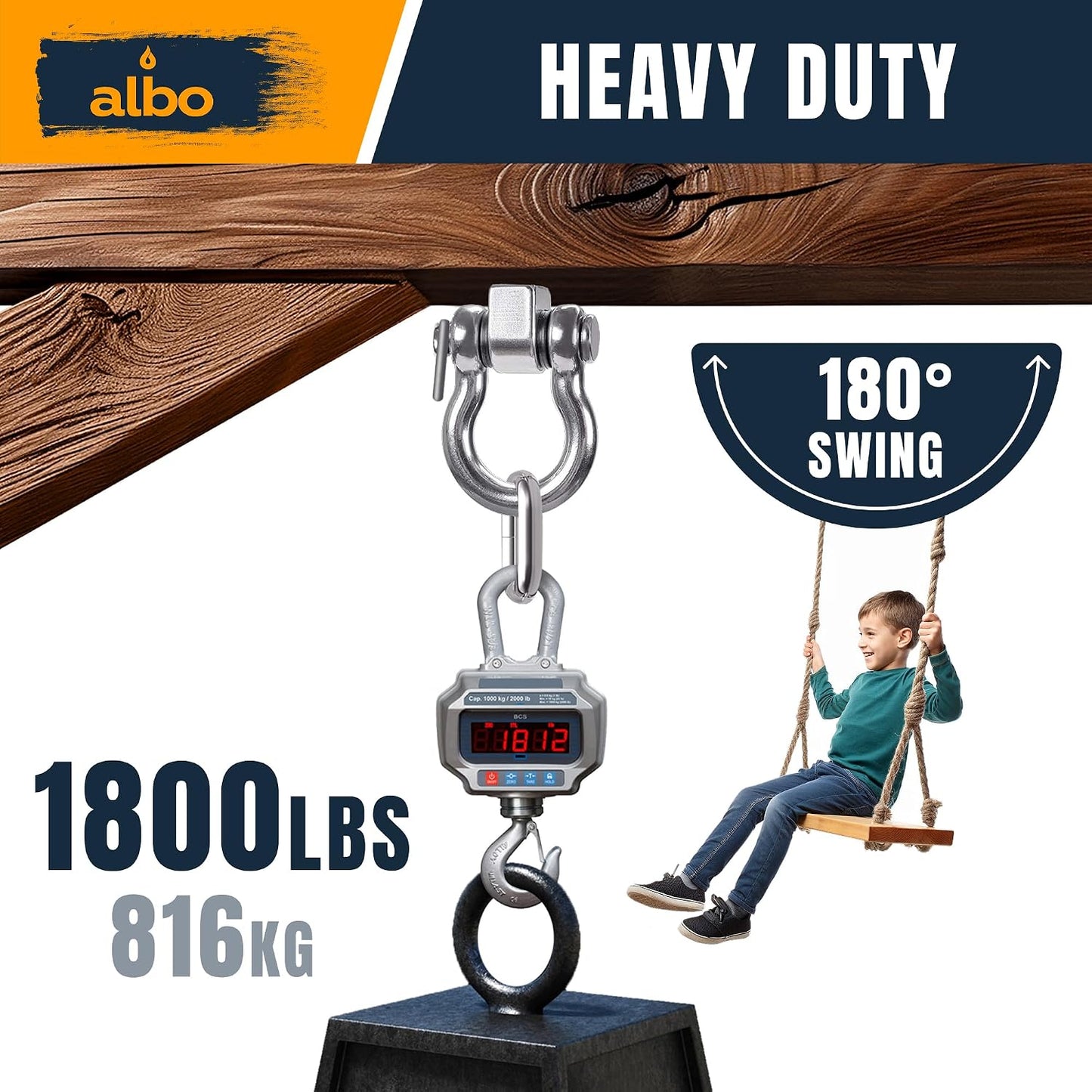2 Pzas Perchas Acero Inox Giratorias 1800lb