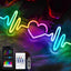 Letrero neón corazón amor ECG RGB regulable USB