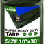 Lona impermeable 10x30ft 16mil ojales metal UV resistente