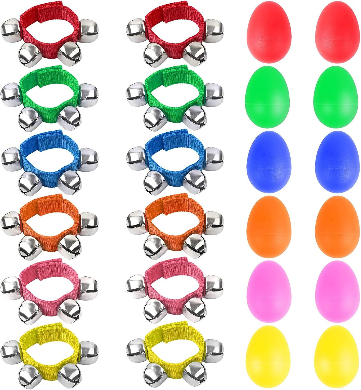24 Pzas Agitadores Niños Coctelera Huevos Muñequera Jingle Bells