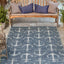 Alfombra rectangular Outdoor Coastal 2x2x3x1pulg azul/marfil