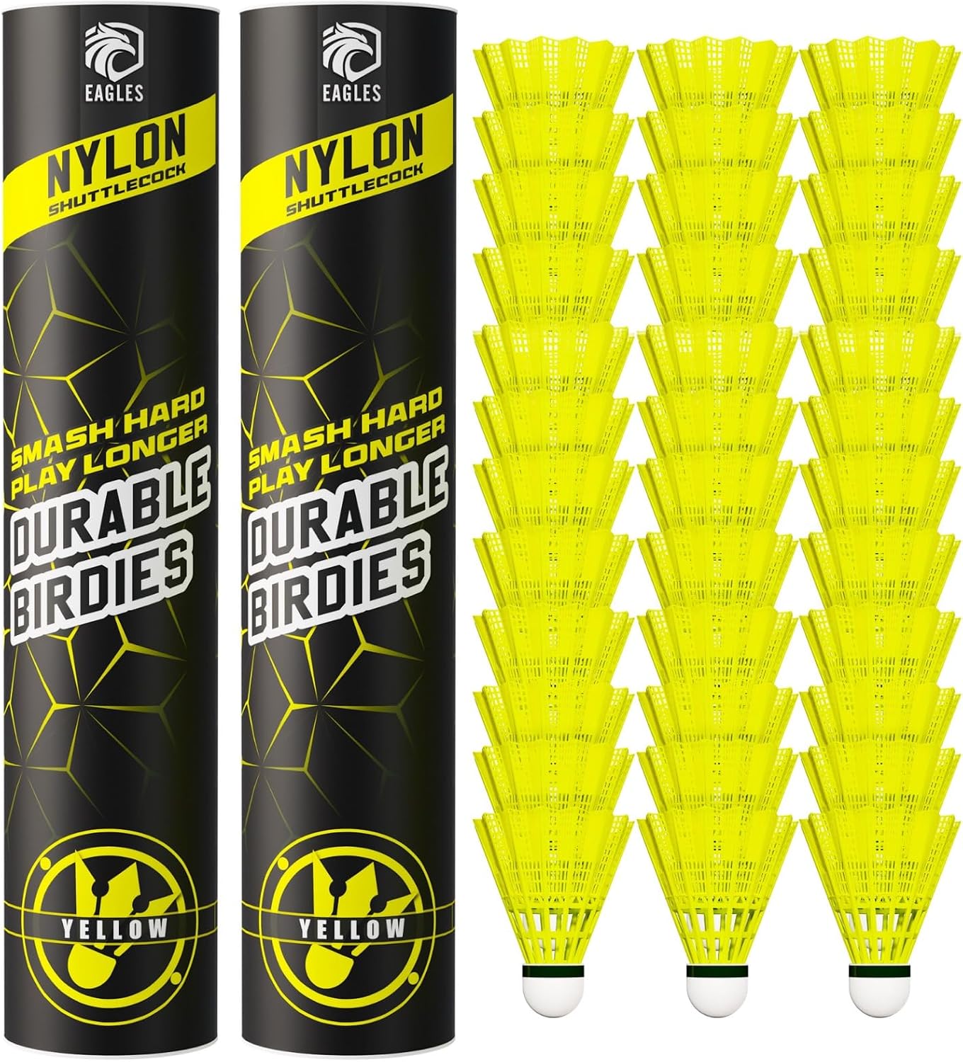 Volantes bádminton nylon para entrenamiento béisbol 24 pzas