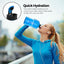 Botella agua 2.2L sin BPA tapa abatible color azul