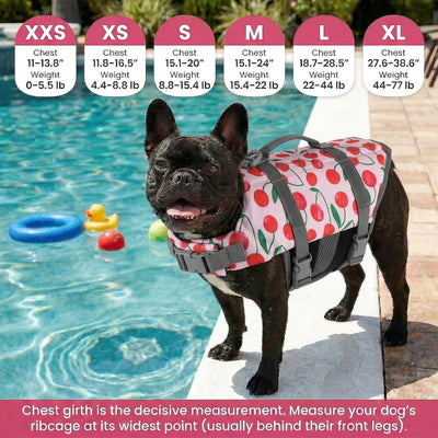 Chaleco salvavidas ajustable para perros con rayas reflectantes