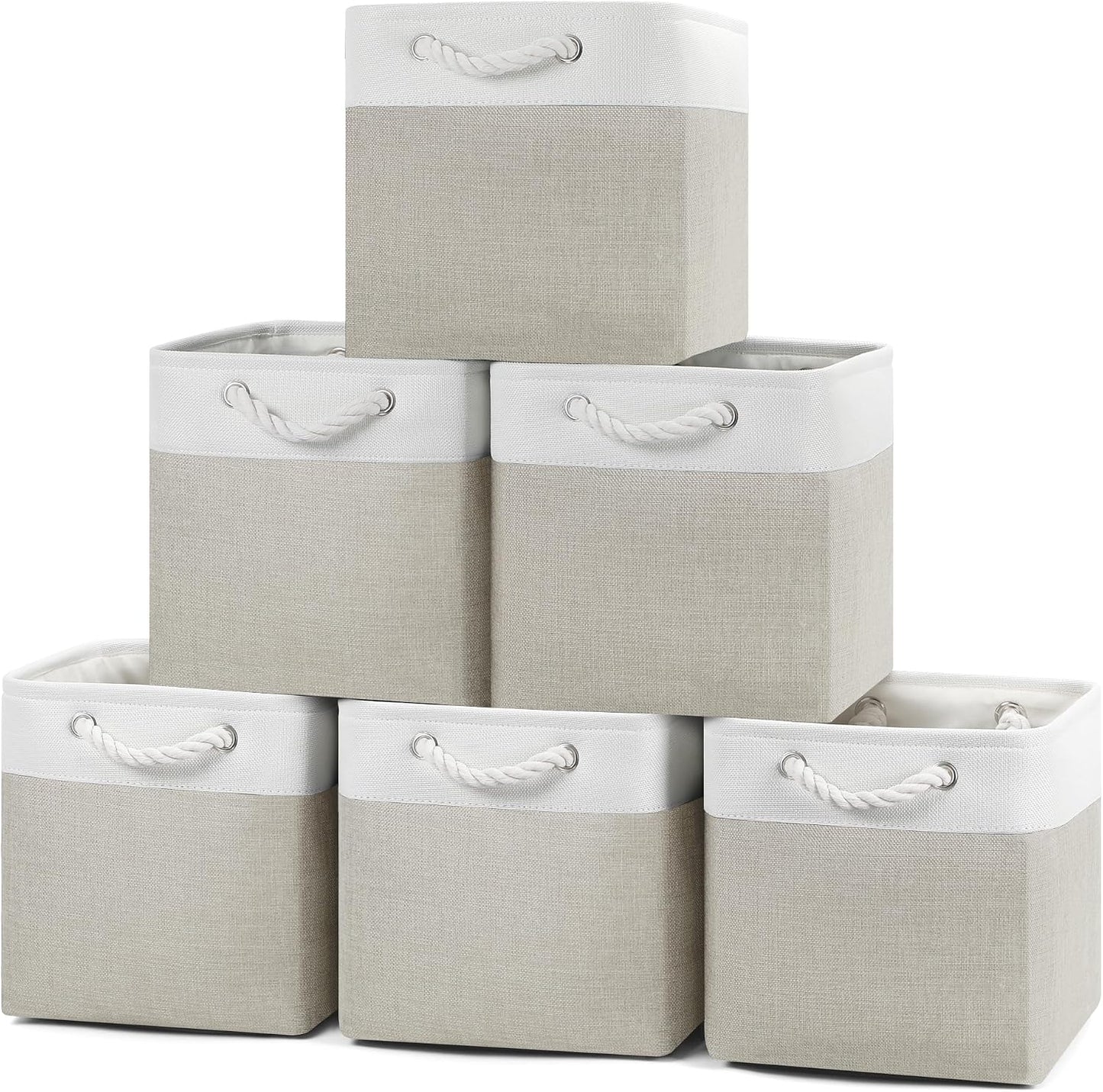 Cubos almacenamiento 11x11 plegables tela con asas algodón