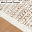 Camino mesa beige 71pulg bohemio macramé comedor sala