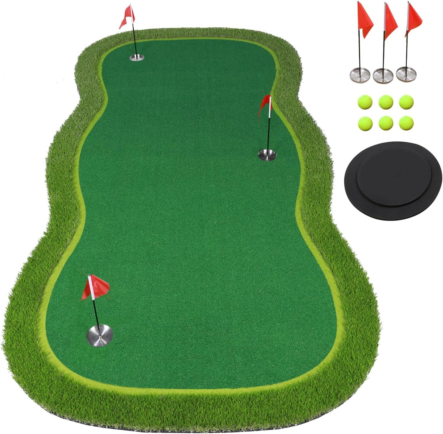 Alfombrilla práctica golf verde para interiores y exteriores