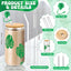 2 Vases Vidrio Cambian Color con Pajitas Bambú y Cepillos 16oz