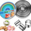 Set 12 Pzas Cortador Galletas Caja Hojalata Borde Liso Acero Inox