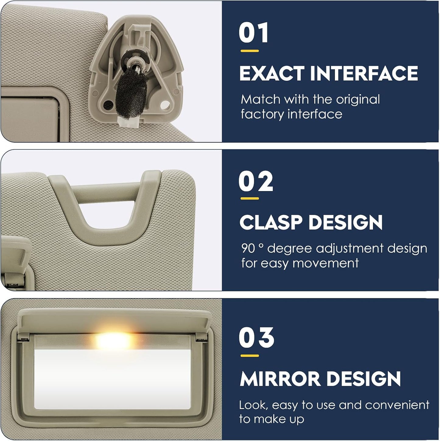 Visera izquierda con luz Nissan Altima 96401-3TA2A beige