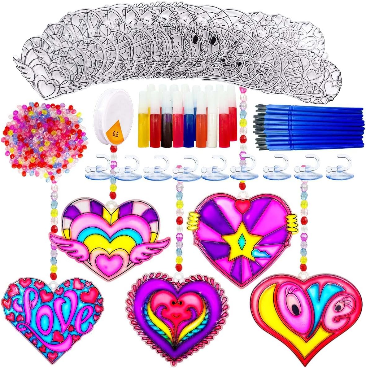 30 Set Atrapasoles Corazón San Valentín Pintura Ventana