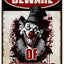 Letrero Halloween payaso metal 12x8"