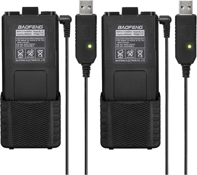 2 Baterías UV-5R BL-5L 3800mAh USB-C para radios jamón