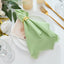 Set 12 Servilletas Lino Algodón Flecos 17x17pulg Verde Salvia