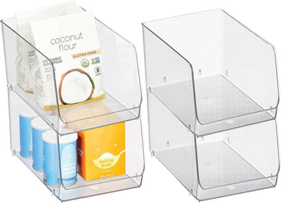 Cubo Almacenamiento Plástico Transparente Apilable Set 4