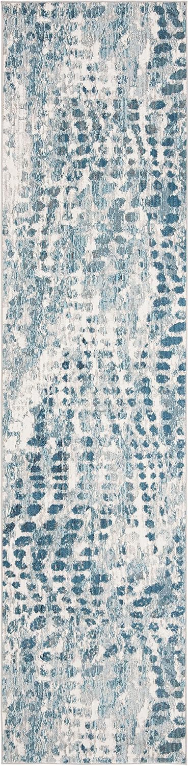 Alfombra pasillo 2x8ft diseño abstracto bohemio crema