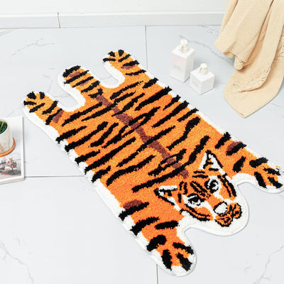 Tapete baño tigre dibujos animados antiderrap naranja