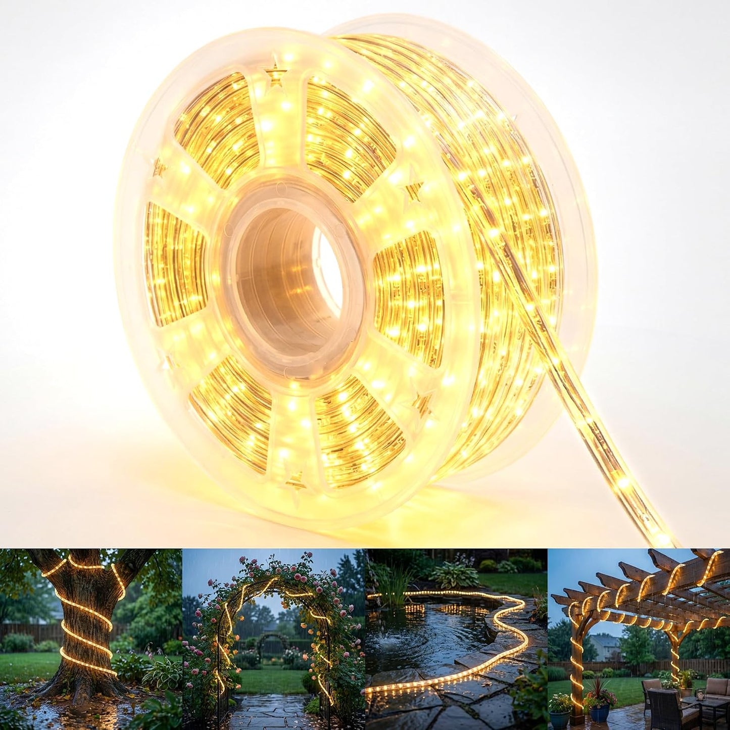 Tira luces LED impermeable 100pies exterior jardín